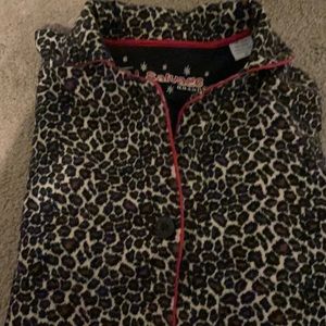 2 pieces button up flannel top & drawstring bottom